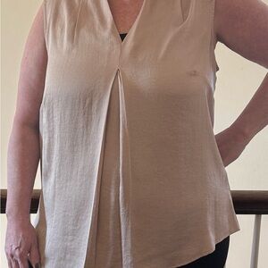 Elegant Tan/gold Sleeveless Top #63
